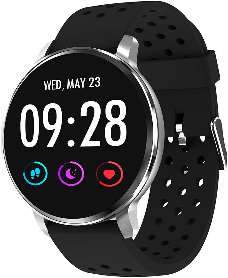 TianranRT Smart Watch Android iOS Sport Fitness Calorie Wristband Wearing Smart Watch, Silver Black