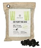 Deneve Charcoal Air Freshener Odor Absorber Bags with Activated Bamboo, Non Toxic Solid Car Closet Scent Eliminator and Moisture Remover, Fragrance Free Air Purifying (250g Beige)