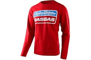 Troy Lee Designs Motorcycle Motocross Racing T Shirts, TLD GASGAS Team Stock Long Sleeve TEE (Red, X-Large)