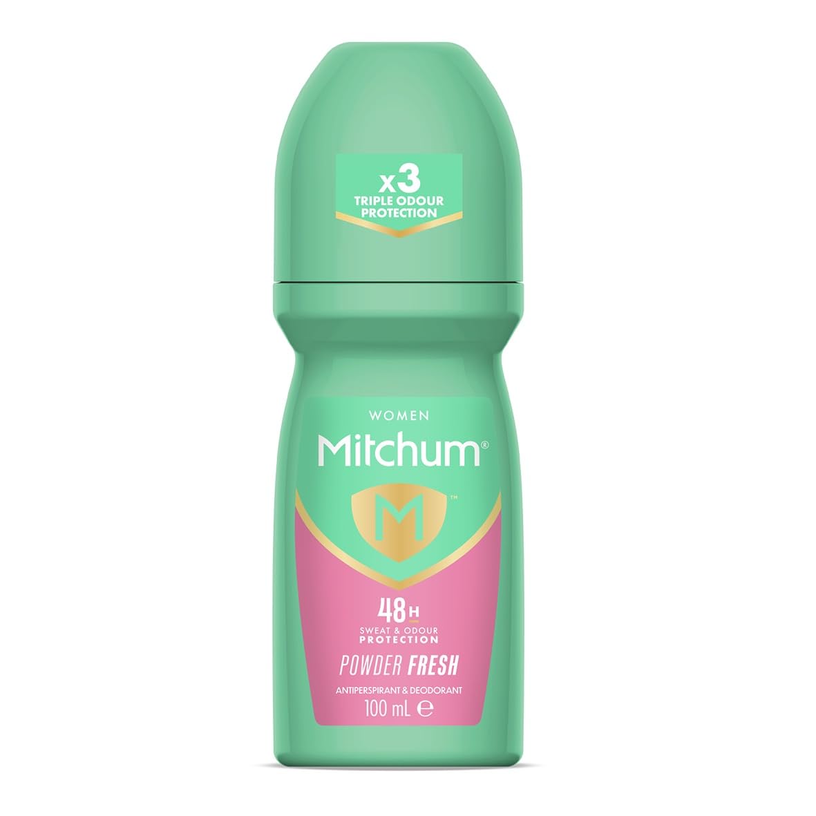 Mitchum Women 48HR Protection Roll-On Deodorant & Antiperspirant (100ml) Powder Fresh, Dermatologist Tested