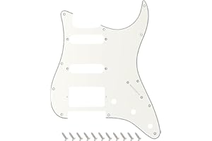 Banworks 3 Ply Strat HSS Pickguard 11-Hole Electric Guitar Pickguard SSH Scratch Plate for USA/Mexican Fender Modern Style Standard Stratocaster ST JT/HB-02 Vintage White