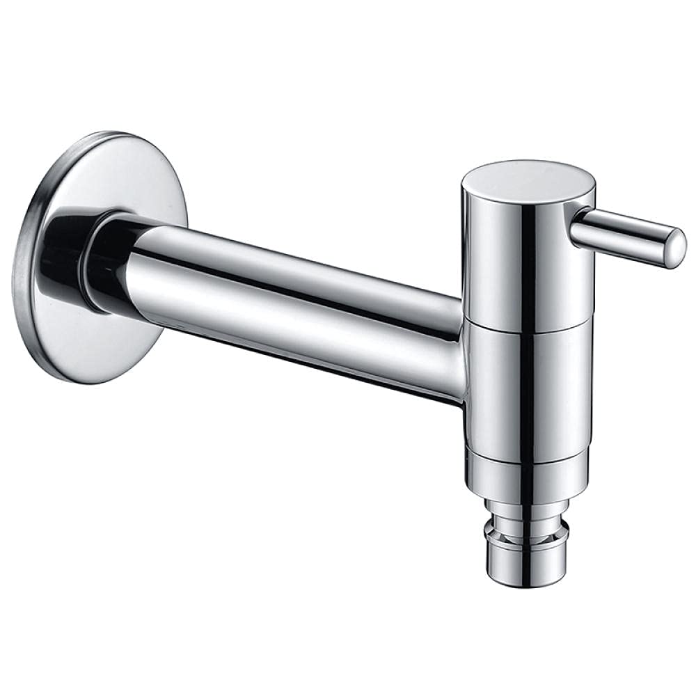 Wall Mounted Water Outlet Mop Pool Tap Chrome Finish Brass Cold Water Tap Washing Machine Tap