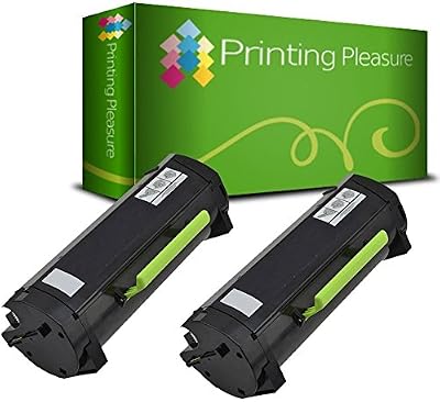 Printing Pleasure 2x Black Toner 51B00A0 51B2000 for Lexmark MS317dn MX317dn