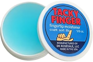 Tacky Finger Fingertip Moistener 3/8 oz – Odor-Free, Non-Toxic Gel for Counting, Sorting, Filing & Sealing – Non-Skid Base & 