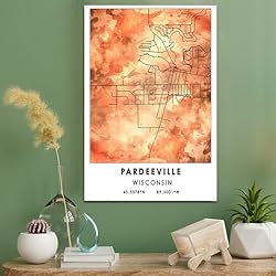Pardeeville Map Poster, Wisconsin Map Art