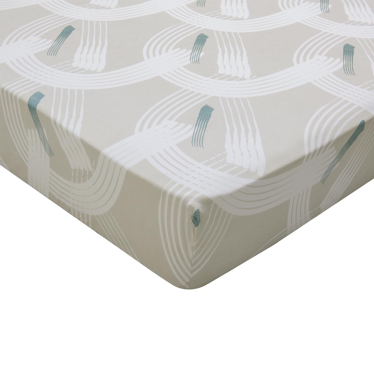 Printed Cotton Fitted Sheet, Made in France, Gabin, 160 x 200 cm, Origin