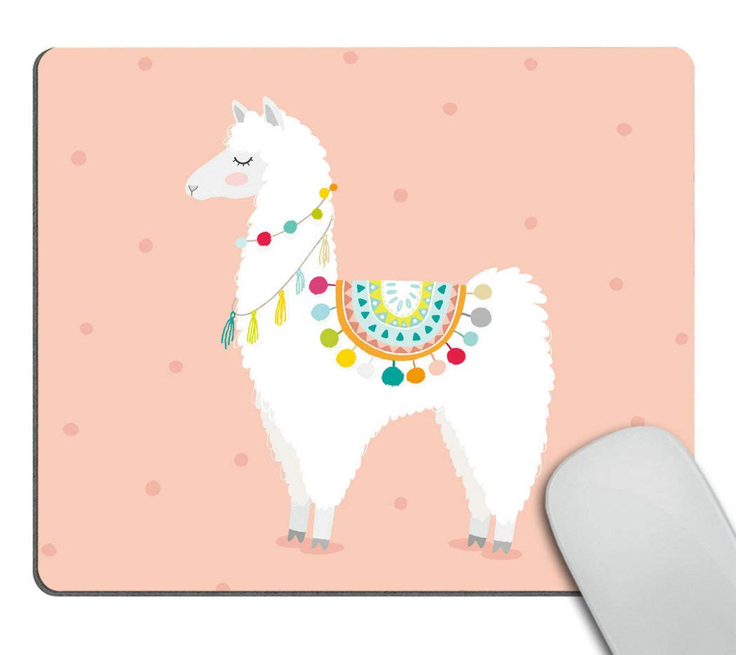 Wasach Cute Hand Drawn Llama Mouse Pad Mousepad - Mat - Rectangle - Llamas - Coworker Present, Teacher Present, Desk Accessories Cubical Decor