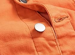 LAMKUKU Mens Denim Jacket Ripped Slim Jean Jacket
