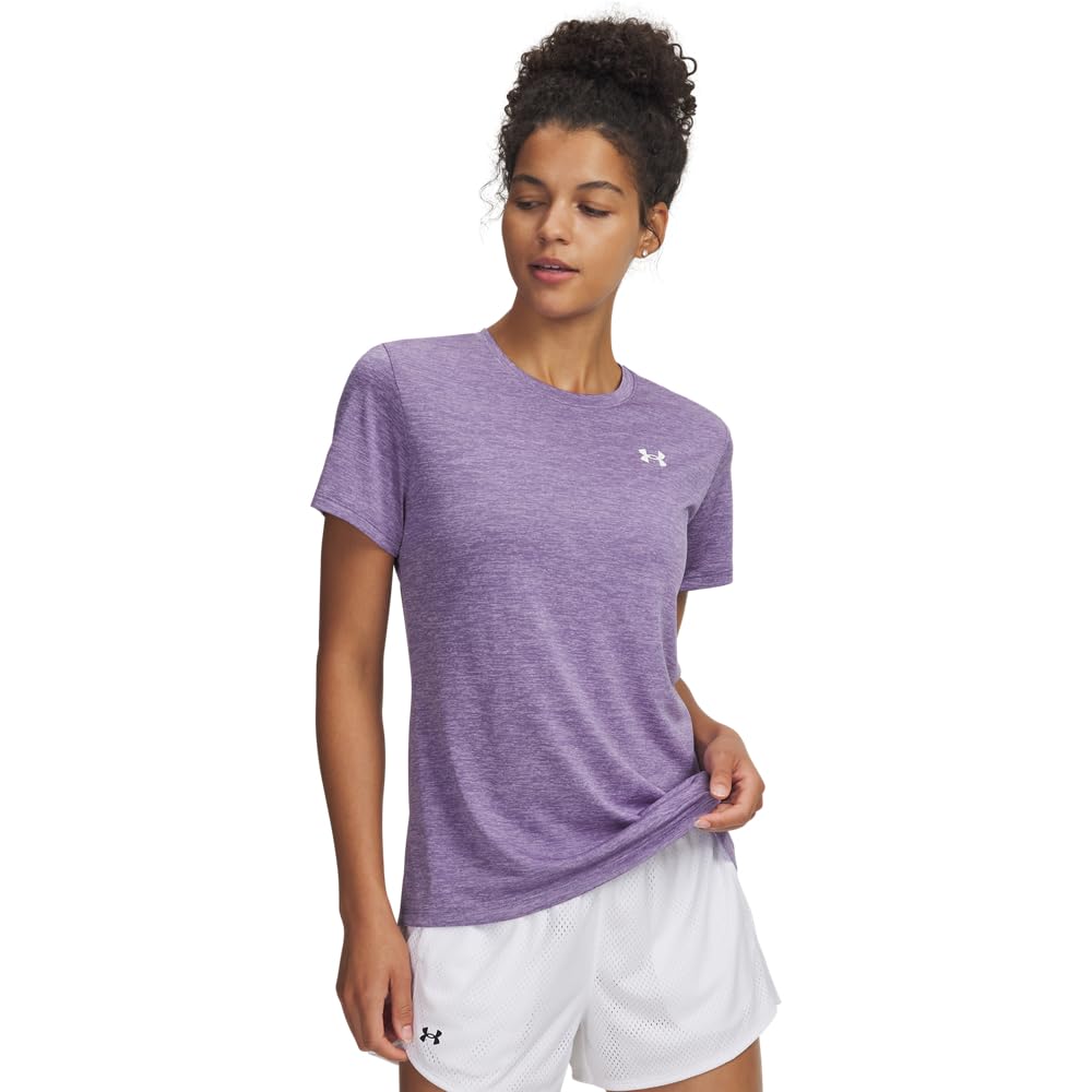 Under Armour Women's Tech Twist Short Sleeve Crew, (520) Purple Luxe / / White, X-Small Image