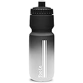 Bike Water Bottle, Cycling Squeeze Water Bottle Leakproof BPA Free with Capacity Scale w/Pull Top Lid, Reusable, for Bicycle, Gym,Camping, Hiking 24oz