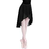 DanceDaily Women Semi-Sheer Dance Skirt Irregular Wrap Ballet Skirts Match Leotards in Summer