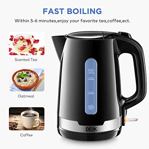Deik Electric Kettle BPA Free, Fast Boiling Tea Kettle, Cordless Water Kettle 1.7L 1500W