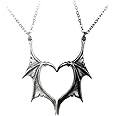 Couple Necklace for 2 Matching Love Heart Necklace BFF Best Friends Friendship Necklace for Women Men Halloween Bat Wing Necklace Jewelry Gift