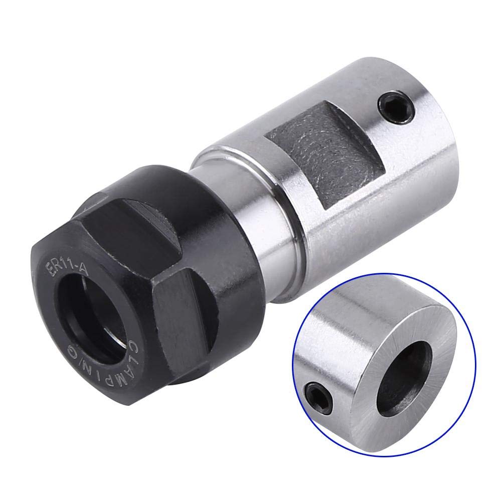 Zunate ER11A-8mm Motor Shaft Collet - Alloy Steel, Straight Shank with Clamping Nut - Widely Used in Milling, Drilling, Tapping, Grinding