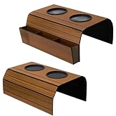 Kit 2 esteiras para braço de sofá com porta copos e porta controle remoto MDF (1 esteira simples, 1 esteira porta controle)