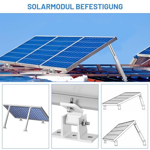 Royouzi Aluminium Roof Solar Panel Mount 15-30° Adjustable Aluminium Roof Rack 36cm - 70cm Suitable for Boats, RVs, Roof Systems Independent of the Grid (2)