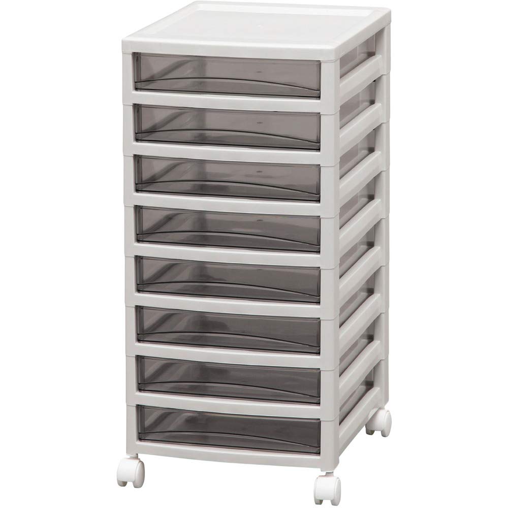 【浅型8段】アイリスオーヤマ レターケース クリアタイプ デスク収納 収納ケース 書類ケース オフィス 会社 チェスト デスク収納 ライトグレー OCE-S800R商品画像