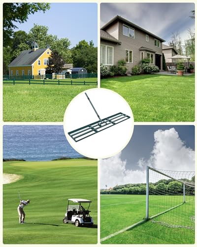 Signstek Lawn Squeegee [114 x 25 cm] with 1.98 m Handle - Robust Levelling Rake and Leveling Tool for Precise Lawn Care - Versatile in Garden, Yard and Golf Course