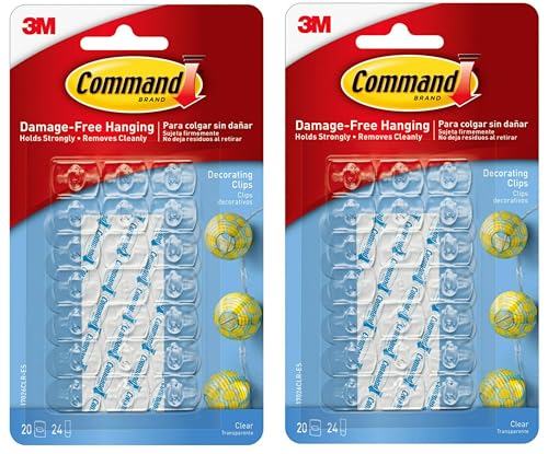 Command 17026CLR-ES Decorating Clips Clear