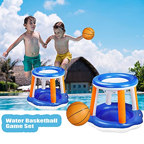 Pool Volleyball Set, Inflatable Volleyball and Basketball Net for Pool