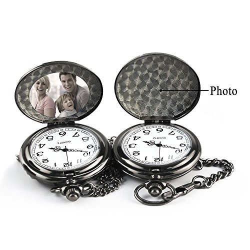 Engraved Son Gifts Pocket Watch Personalized Pattern Vintage Pocket Watch with Chain Christmas Graduation Gifts