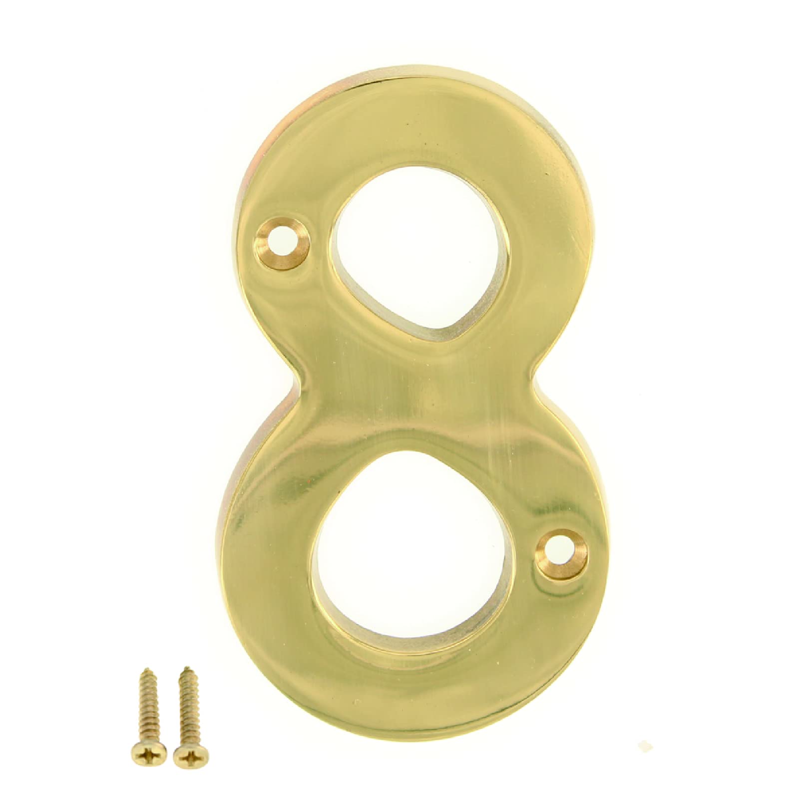 ZW Hardware A300 4 Inch(100mm) Bright Brass House Number 8