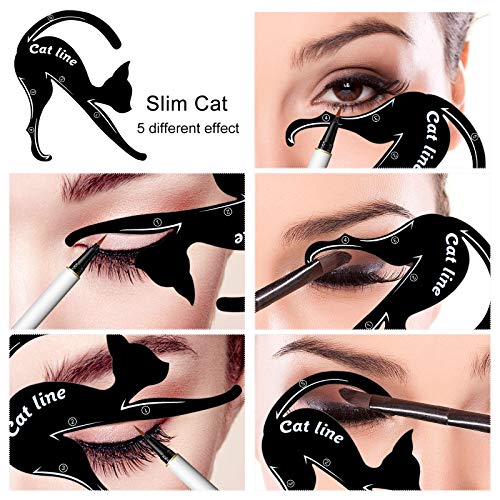 10 Sets 2 in 1 Eyeliner Molds Eyeliner Stencil Pads Eyeshadow