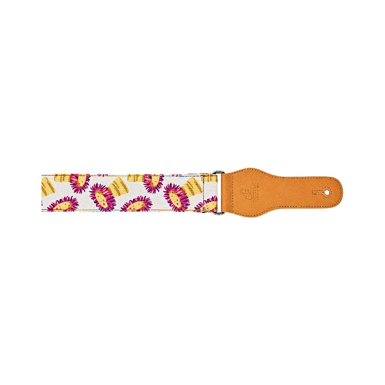 Ortega Guitars Adjustable Guitar Strap – Acoustic Guitar / Bass, Electric Guitar / Bass – Creative Series – Cotton, 70's Plants (OCS-530)