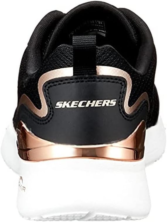 SKECH-AIR DYNAMIGHT THE HALCYON, Scarpe da Ginnastica Donna, Black Mesh Rose Gold Trim, 38 EU