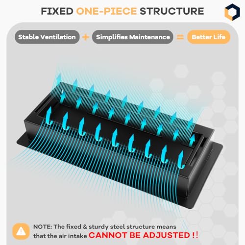 SOLRIX 20PCS Floor Registers 4x10,Black Flush Floor Vents Heavy Duty Steel Floor Registers Walkable Floor Register Vent Unadjustable Vent Covers for Home Floor Office Safety-Focused Families