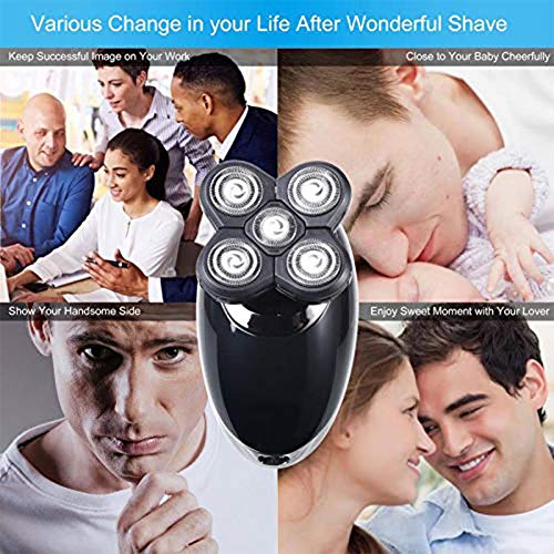 Electric Razor Grooming Kit for Men, 4 in 1 Dry Wet Waterproof Rotary