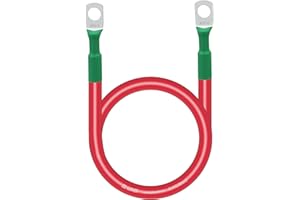 DIGI MARKER 2 AWG Gauge Battery Cables - 2ft(24 inch) Battery Inverter Cables with Terminals 3/8" Lugs -Replacement Copper Wire Cables for Car,Truck,RV,Automotive, Marine, Solar, ATV