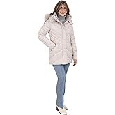 Nine West womens Quilted Puffer With Faux Fur Hood