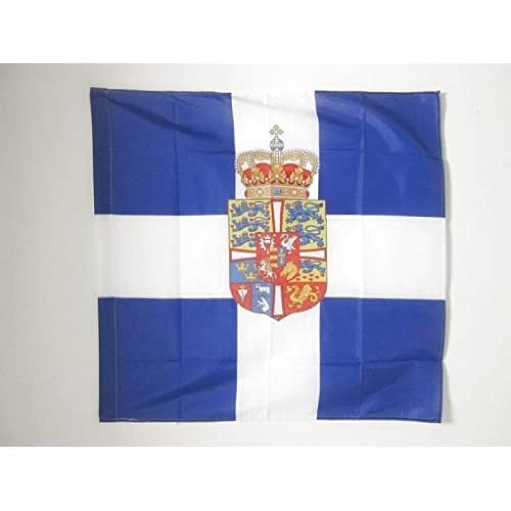 AZ FLAG - Royal Standard of Greece 1936-1967 Flag - 3x3 Ft - 100% Polyester Greek kingdom Banner with Sleeve - Fade Resistant - Vivid Colors - 3' x 3' Feet - 90x90 Cm