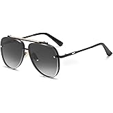 FEISEDY Oversized Aviator Sunglasses for Men Women Vintage Sun Glasses Metal Frame Gradient Shades B0105