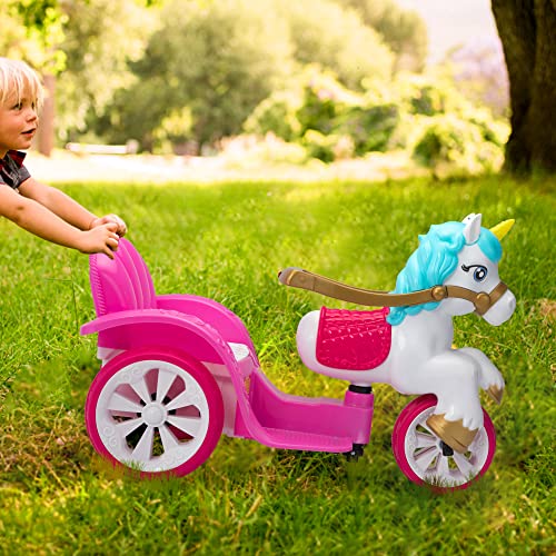 Unicorn Battery Powered Horse And Carriage Sparkle Girlz Unicorn