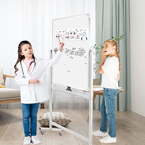 DoubleSided Dry Erase Board with Stand 40 X 28, Rolling Whiteboard with Stand Mobile