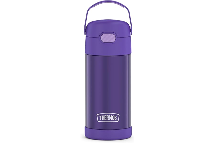 THERMOS FUNTAINER Water Bottle with Straw - 12 Ounce - Kids Stainless Steel Vacuum Insulated Water Bottle with Lid, Violet Book