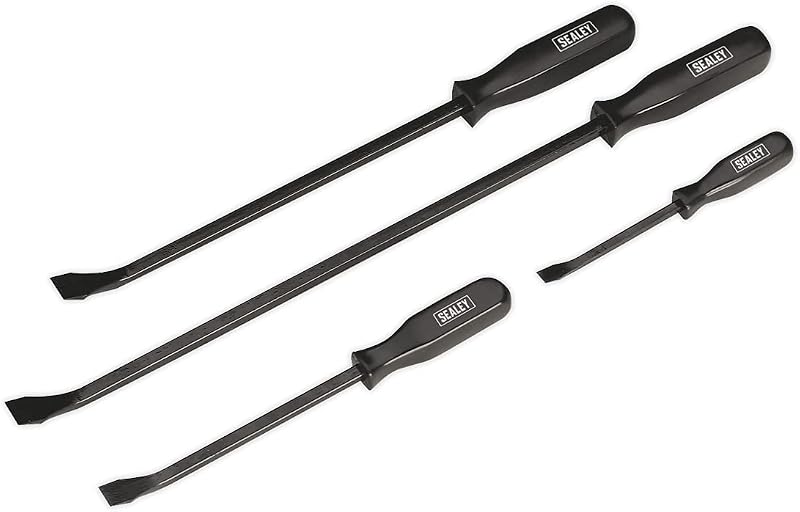 Sealey Pry Bar Set 4pc AK206 Carbon Steel Flat Head 200 300 450 600mm