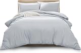 MOONLIGHT20015 Double Duvet Cover Set Silver Solid Soft Bedding 200x200