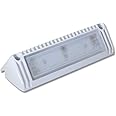 Raycharm 9" RV & Boat Exterior LED Scene Lighting Fixture, 40° Down Angle Flood Beam, 6000K Cool-White Super Bright, 12V/24V DC, High Lumen Output Low Current Draw, Waterproof White Finish, 1-Pack
