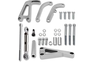 IMOOA Polished Aluminum Power Steering Bracket Kit and Alternator Bracket Kit For Chevy SBC 283 305 350 400 Long Water Pump