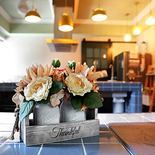 GBtroo Mason Jar Table Centerpiece with FlowerRustic Farmhouse Kitchen