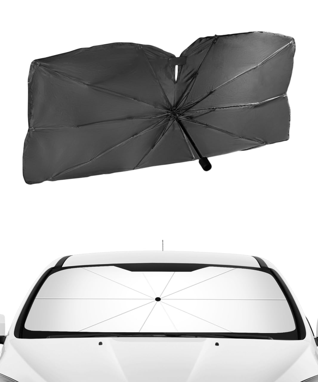 Photo 1 of SCUARI Car Sun Shade,Sun Shade for Cars Windshield,Car Accessories ar Front Window Sunshade Umbrella,Foldable Sunshade Umbrella for UV Ray Block Sun Heat Protection,Suitable for Cars,SUVs,Trucks