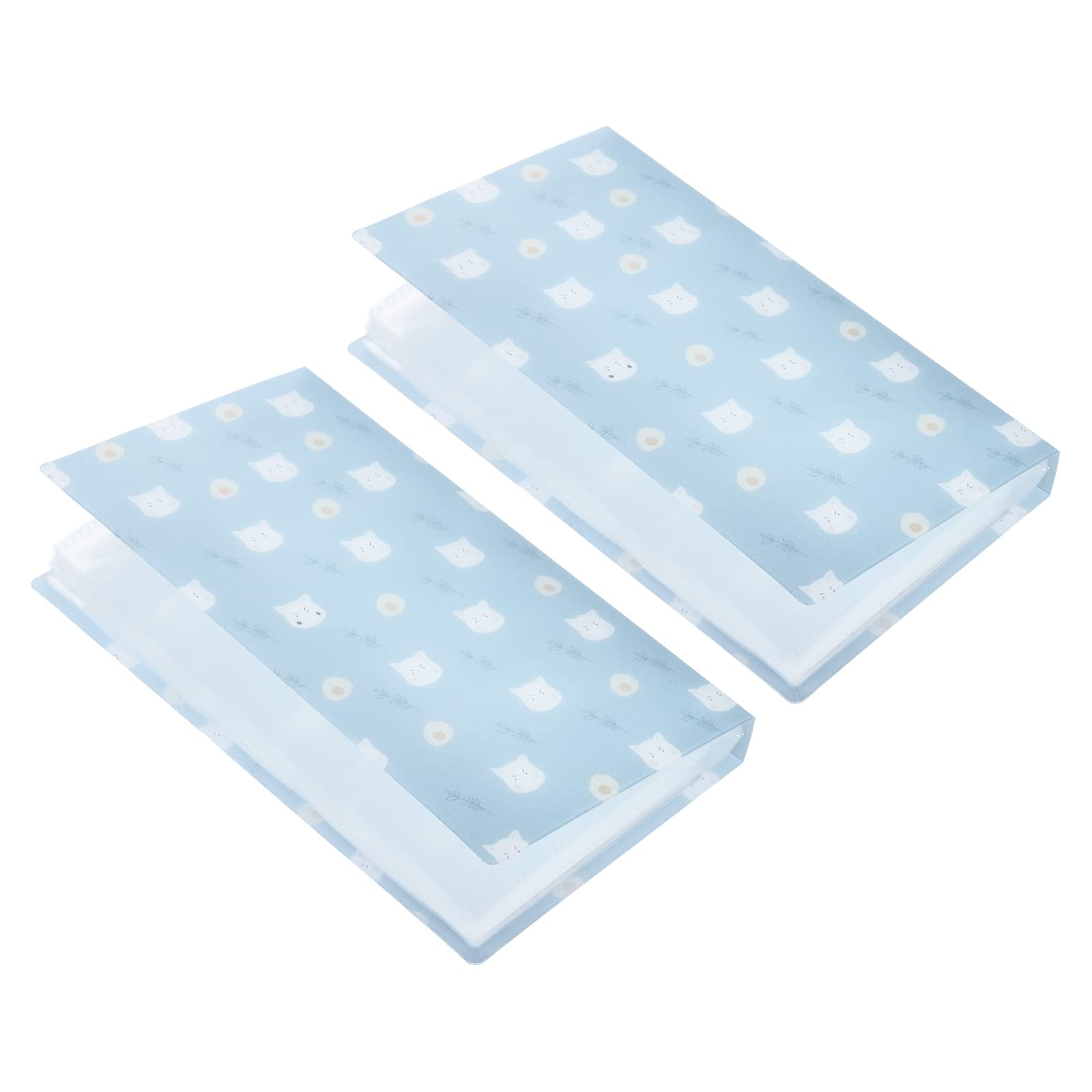 PATIKIL Business Card Holder, 2 Pack Plastic Portable Cards Binder Book Name Cards Organizer 240 Pockets for Cards Storage, Light Blue