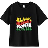 Honeypawpaw Black History Month Shirts for Toddlers, Boys Girls Kids Short Sleeve Tee with Inspirational Symbols 2-7T