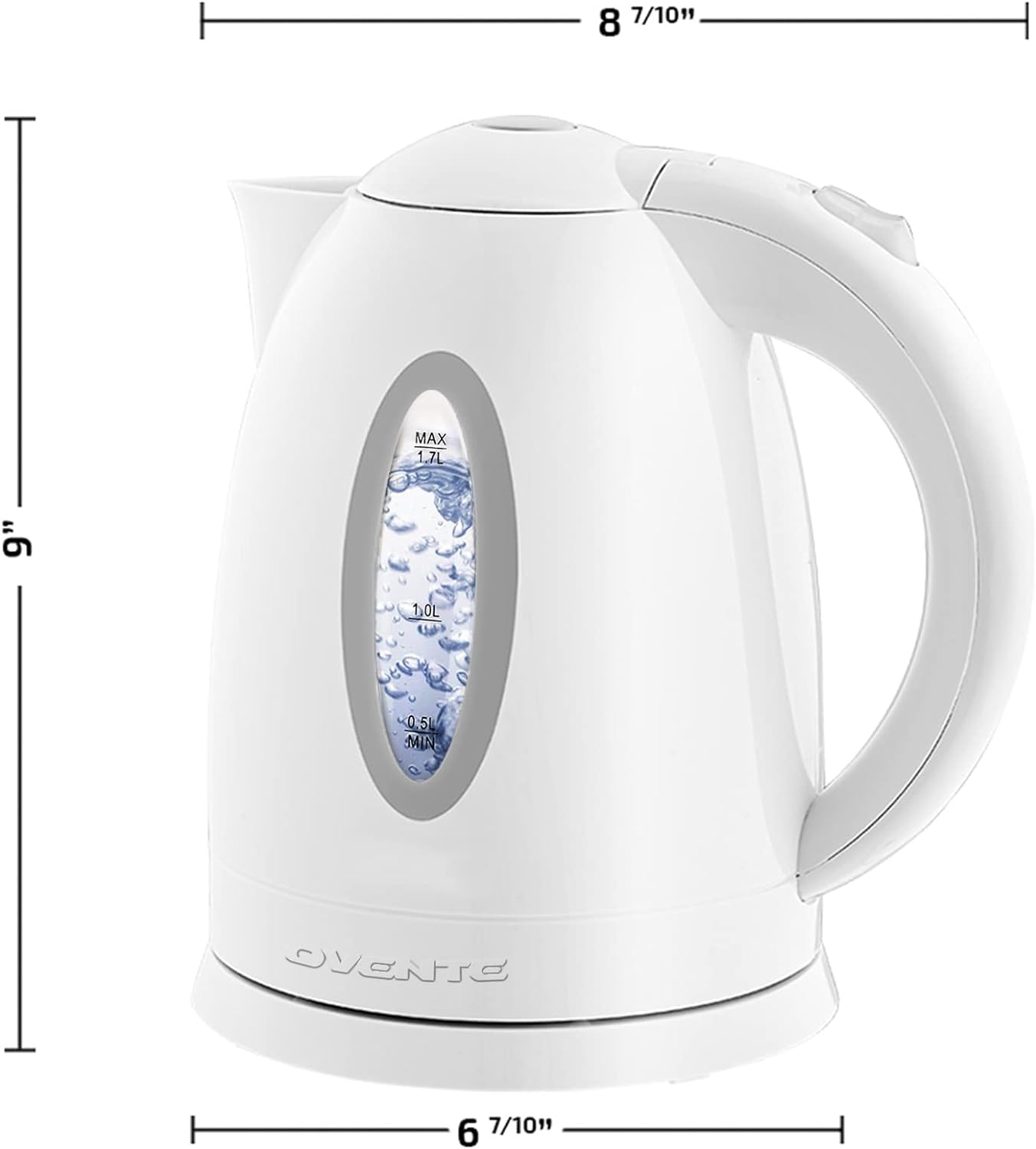 OVENTE Electric Kettle, Hot Water, Heater 1.7 Liter - BPA Free Fast Boiling Cordless Water Warmer - Auto Shut Off Instant Water Boiler for Coffee & Tea Pot - White KP72W - Image 8