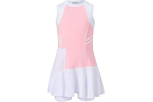 LIONJIE Girls Sleeveless Tennis Golf Sport Dress Outfit Athletic Pleated Skirt Sets with Built-in Shorts Pockets 3-12 Years