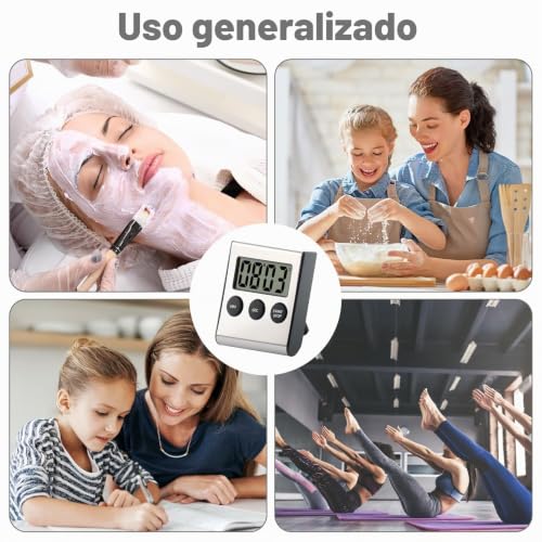 Kitchen Timer, Digital Kitchen Timer Clock Magnetic Mini Stopwatch Timer Kitchen Countdown 99 Minutes 59 Seconds Steel for Baking, Study Training