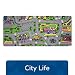 Learning Carpets City Life Play Carpet, 79" by 36" - City-Themed Play Carpet Develops Imagination - Skid-Proof Gel Backing - Durable - Self-Contained Play Carpet for Hours of Fun - Indoor/Outdoor Use